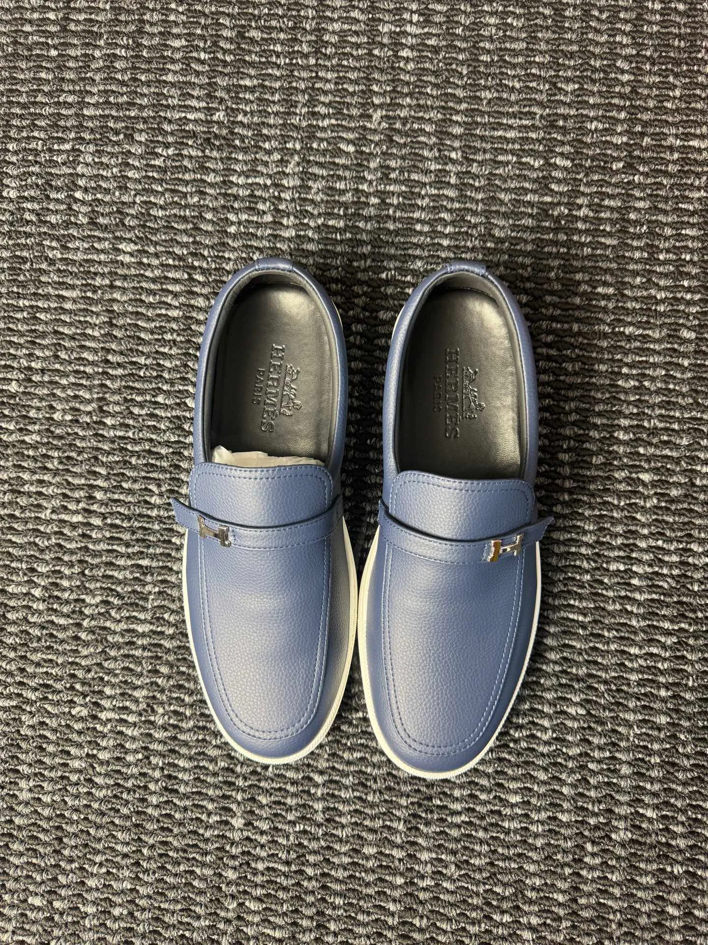 Men's men's shoes 💰440 [New style] 🪷🪷[HERMES] Hermès - High-end quality, the same style as the official website - Upper: 🔝 Nappa calfskin, with iconic H metal - Lining: water-dyed cowhide - Outsole: ultra-light TPU molded outsole - Ultra-high quality control·Fine workmanship: highlighted (high-end·luxury·grade) -Size: 38-44 (45 can be customized)·